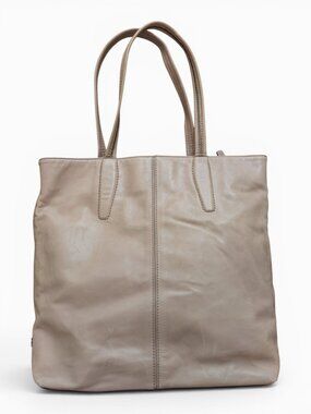 Tumi Gray Leather Shoulder Tote, 3 Sections w/ Jewelry Pocket, 14x14x4.5"